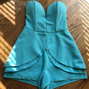 Light Blue Strapless Romper - Size 4 NWOT